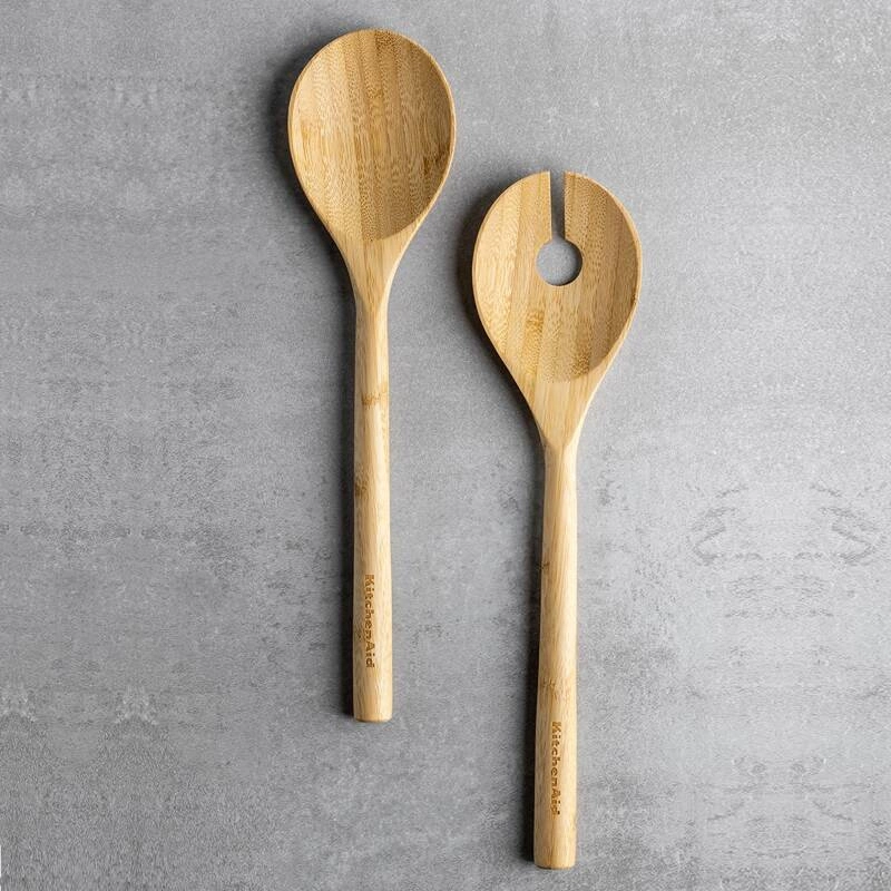 KitchenAid Culinary Tools - drewniane sztućce do sałaty CLASSIC Bamboo