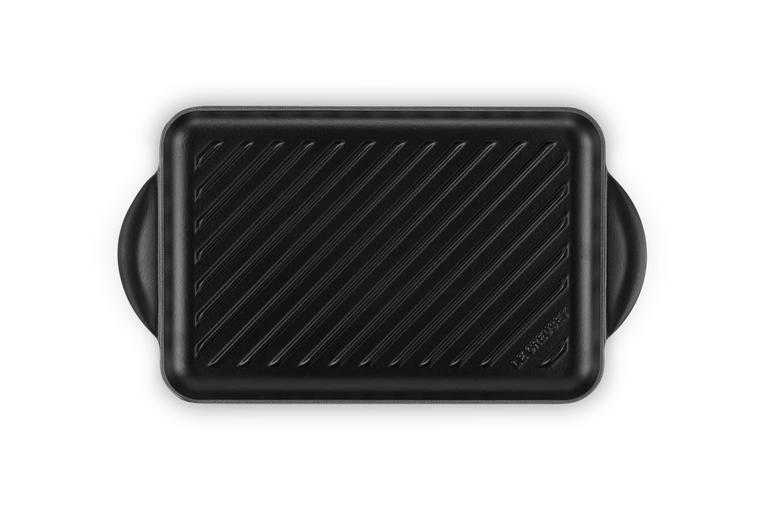 Le Creuset - patelnia żeliwna grillowa z dwoma uchwytami 32 cm Czarny Mat