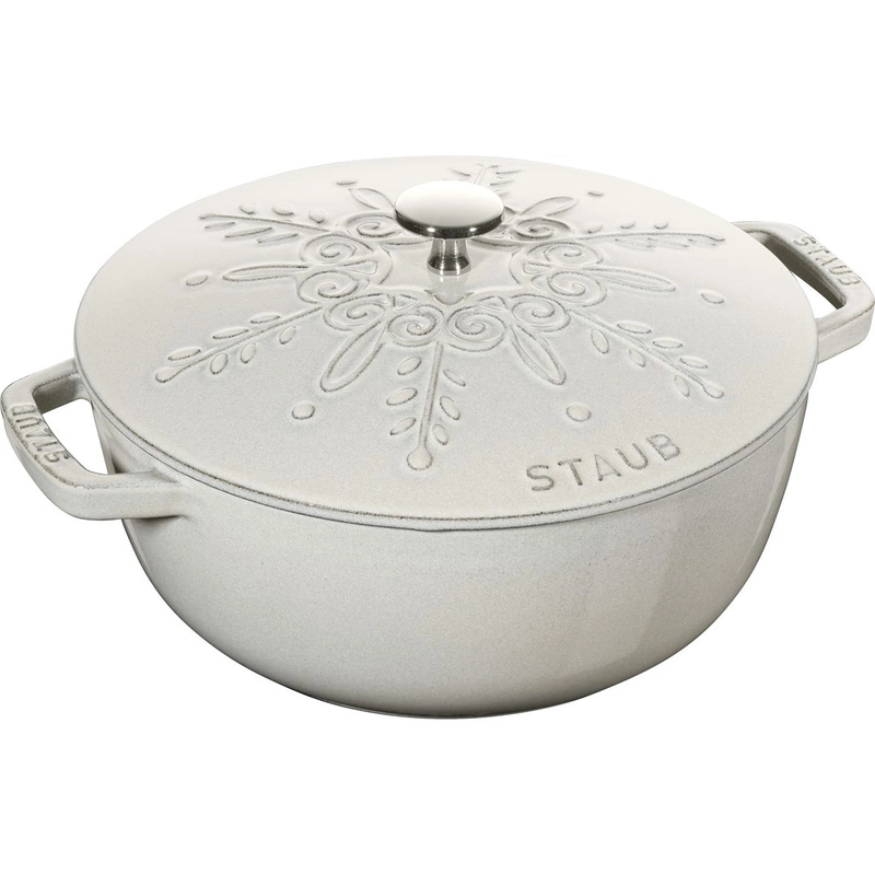 Staub - garnek żeliwny okrągły snowflake 3.6 ltr truflowy Special Cocotte