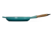 Le Creuset - patelnia żeliwna z drewnianym uchwytem 28 cm Bleu Riviera 