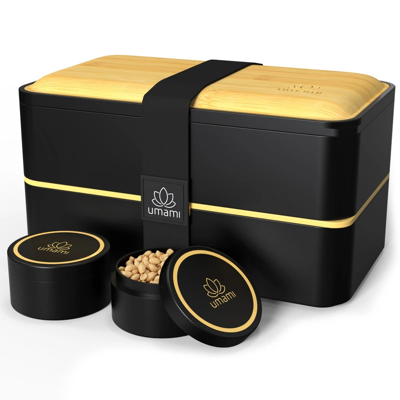 UMAMI - Lunchbox Original - Black & Bamboo - 1200 ml