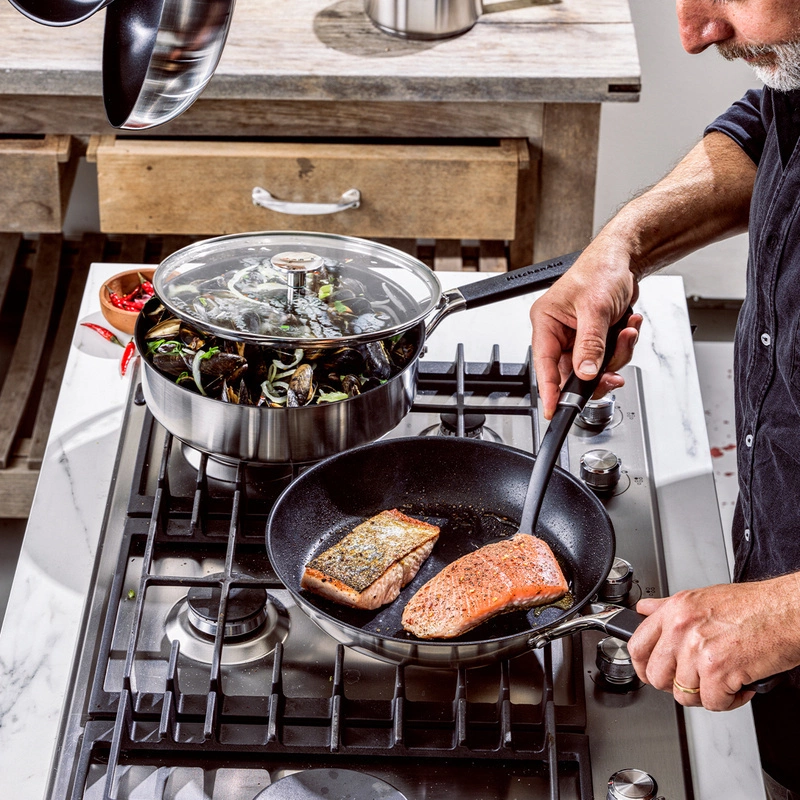 KitchenAid - Patelnie z powłoką zestaw 24+28 cm Classic