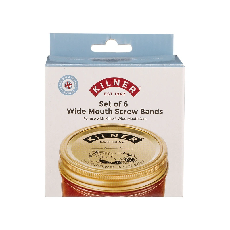 Kilner - Nakrętki do słoików z szerokim otworem WIDE MOUTH 6 szt.