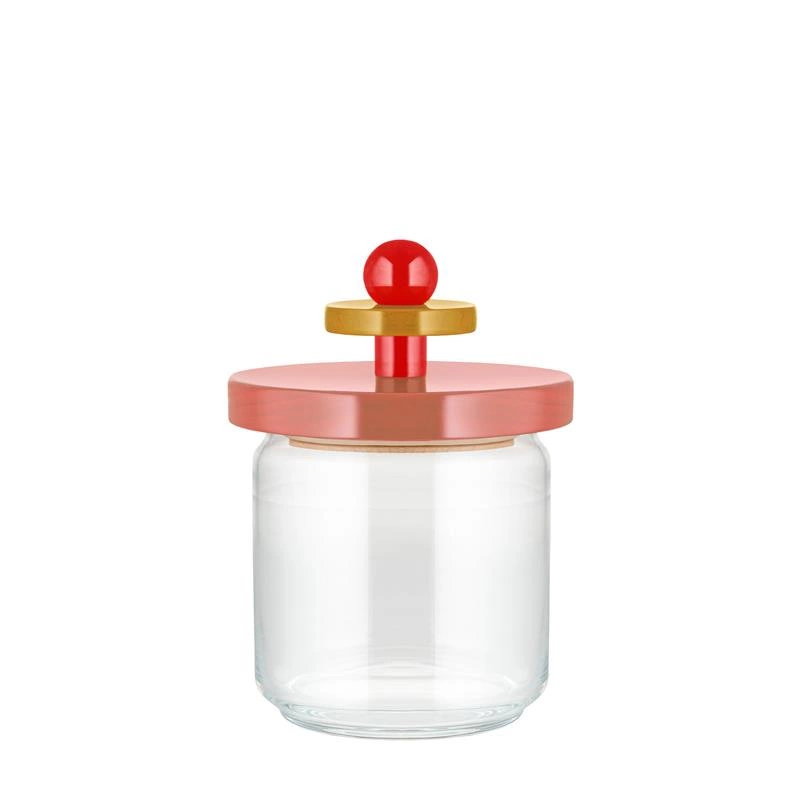 Alessi - Szklany słoik 0,75 l- różowy