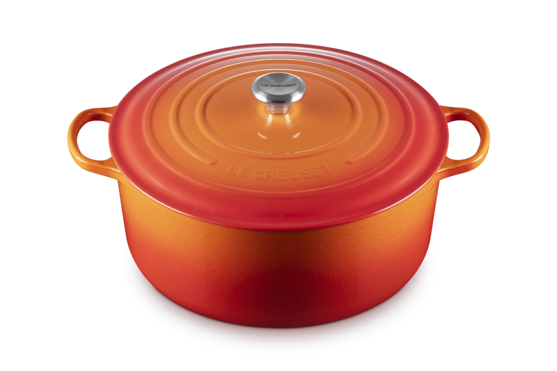 Le Creuset brytfanna żeliwna emaliowana Signature okrągła 34 cm 12 l płomienna