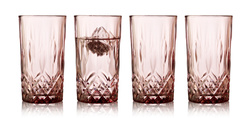 Lyngby Glas - Szklanki do koktajli Sorrento 380 ml 4 sztuki różowe