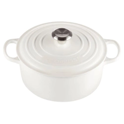 Le Creuset - brytfanna żeliwna emaliowana Signature okrągła 22 cm 3,3 l biały