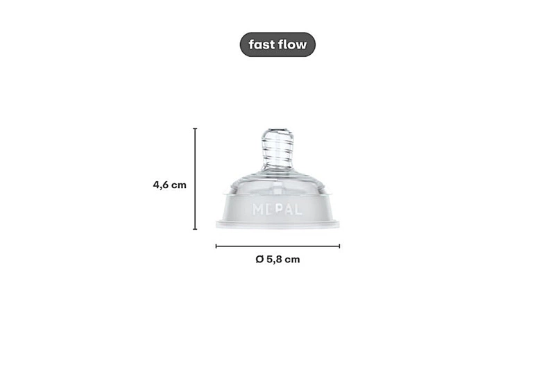 Mepal - Smoczek do karmienia niemowląt z szybkim przepływem 2 szt. Mio