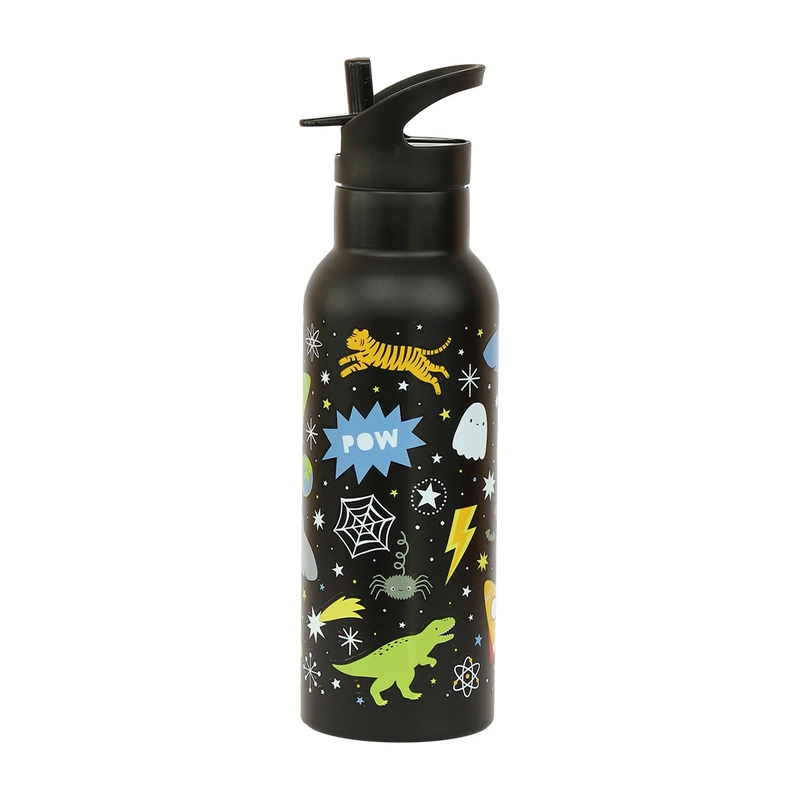 A Little Lovely Company - Butelka ze słomką dla dzieci termiczna GALAXY 0,5 L