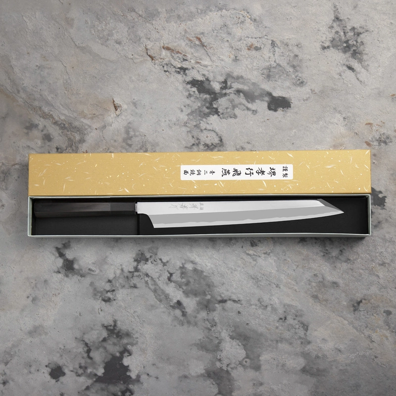 Sakai Takayuki - Hien Aogami#2 Nóż Kengata Yanagiba 27 cm