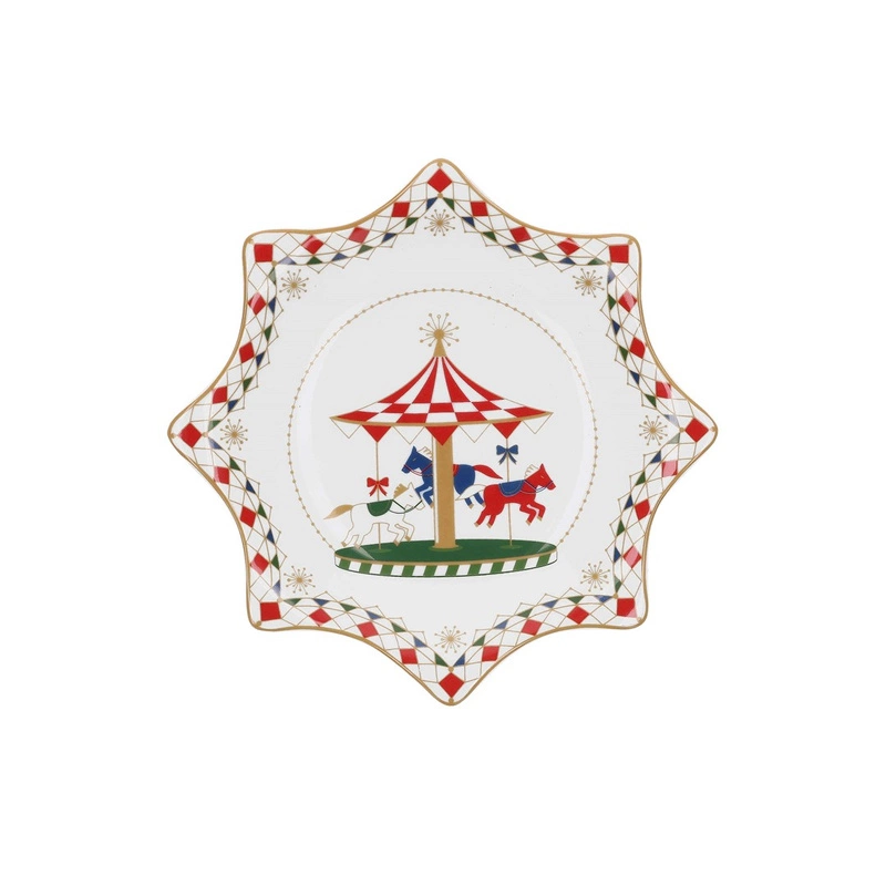Rose&Tulipani - XMAS CAROUSEL Talerz w kształcie gwiazdy 20 cm