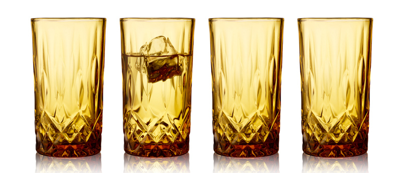 Lyngby Glas - Szklanki do drinków Sorrento 380 ml 4 sztuki amber