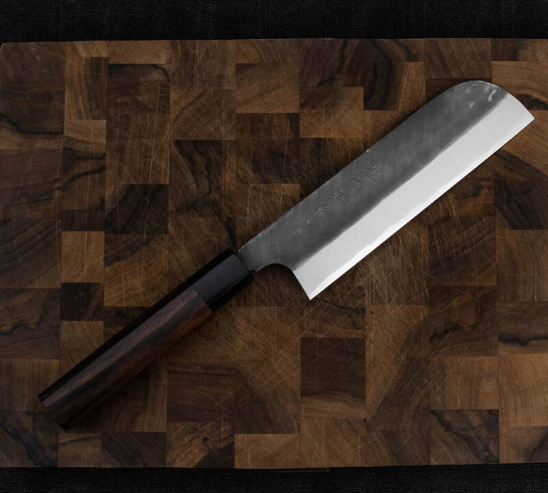 Hideo Kitaoka - Shirogami Black Oktagon Nóż Kamagata Usuba 18 cm