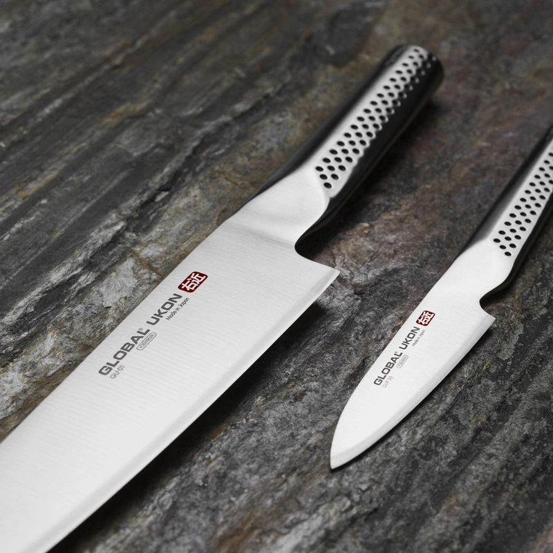 Global - Ukon Zestaw Nóż Szef kuchni 20 cm + Nóż do obierania 9 cm