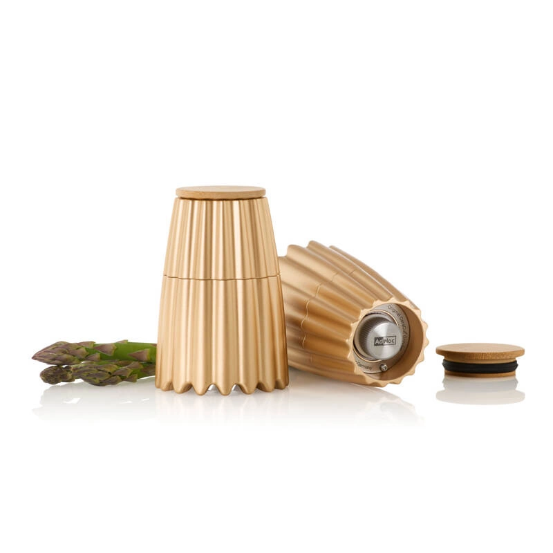 AdHoc - Magnetyczny zestaw młynków do pieprzu i soli MagTwo złoty