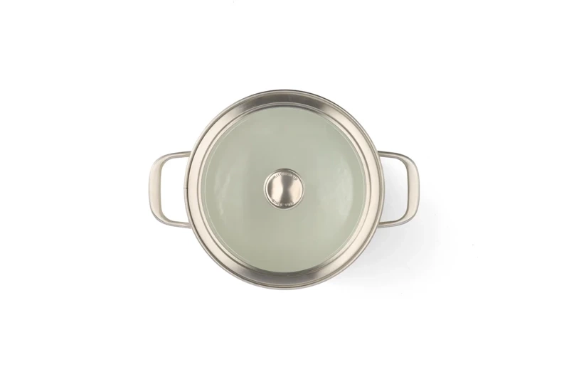 KitchenAid - Zestaw garnków emaliowanych 8 elementów Almond kremowy