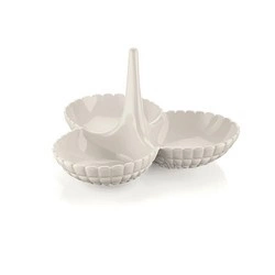 Guzzini - Potrójna miseczka na przekąski, mlecznobiała TIFFANY