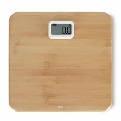 ADE - waga łazienkowa na dynamo, do 150 kg, 31 x 30 cm, bambus