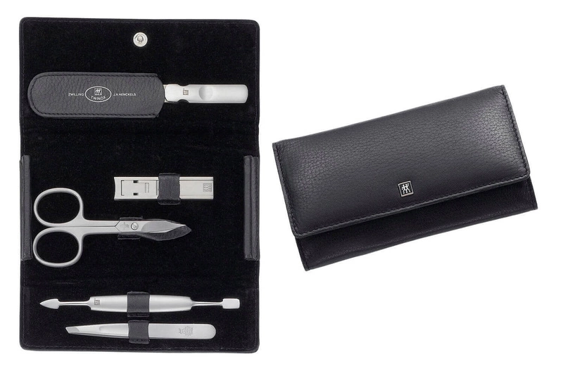 Zwilling - zestaw do manicure – czarne skórzane etui, 5 elementów Twinox