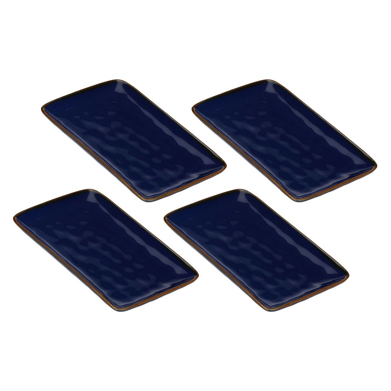 Rose&Tulipani - zestaw 4 tac prostokątnych 20x13 cm Concerto Blu Cobalto