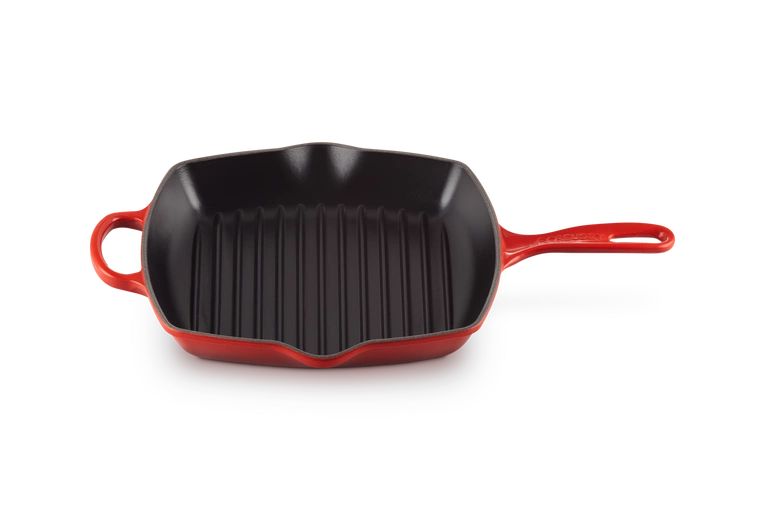 Le Creuset - patelnia żeliwna grillowa z dwoma uchwytami 26 cm Wiśniowa