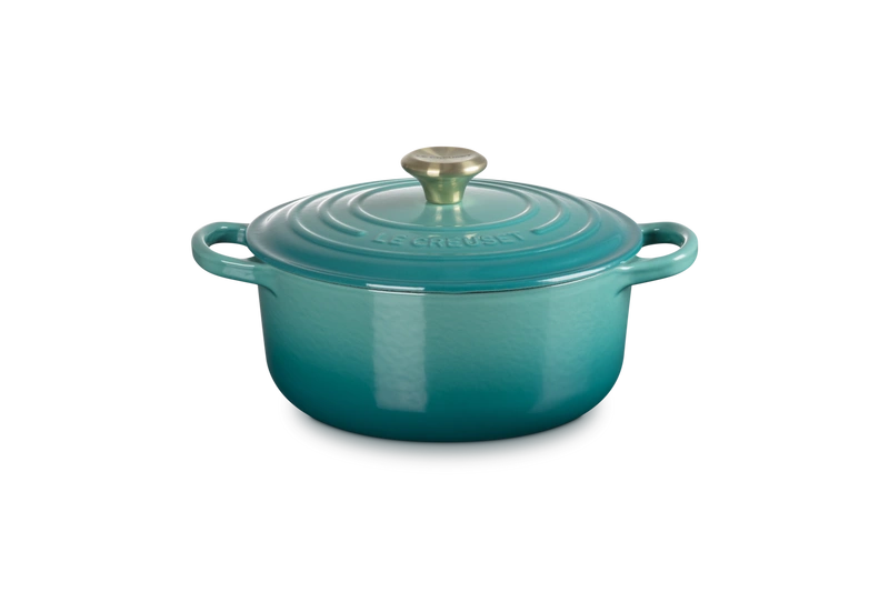 Le Creuset brytfanna żeliwna emaliowana Signature okrągła 20 cm 2,4l bleu riviera