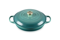 Le Creuset - garnek patelnia Gourmet Signature 30 cm 3,5 l bleu riviera