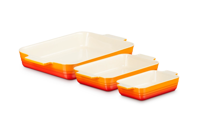 Le Creuset - Zestaw 3 szt naczyń do zapiekania płomienny