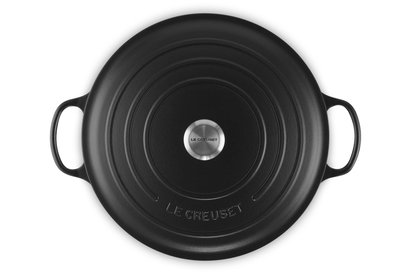 Le Creuset brytfanna żeliwna emaliowana Signature okrągła 34 cm 12 l czarna