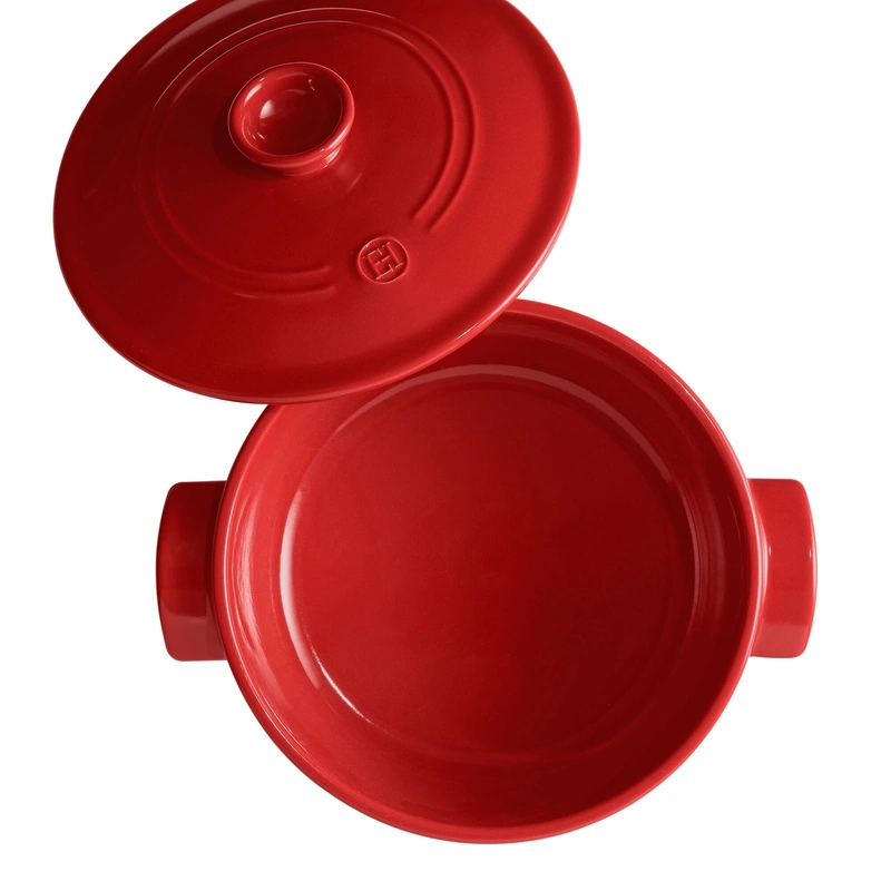 Emile Henry - Okrągły garnek ceramiczny 5,3L - czerwony