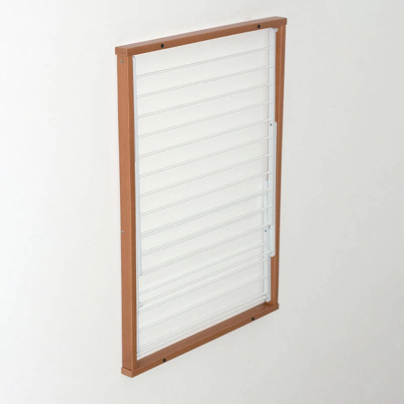 ARREDAMENTI - KEVIN Naścienna suszarka na pranie - 64 x 67 cm, Brązowy