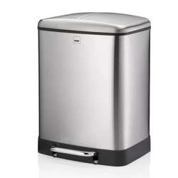 Kela - kosz do segregacji śmieci, 2 x 12 l, 37 x 34 x 50 cm, metaliczny satynowy Davino