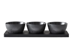 Bitz - Zestaw miseczek z podstawką 4szt. Galaxy Black