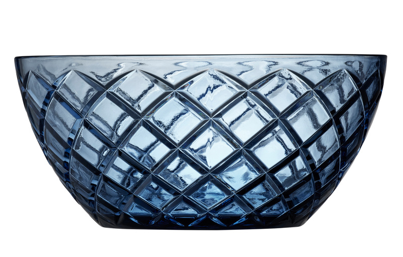 Lyngby Glas - Misa do sałaty Sorrento 24 cm niebieska