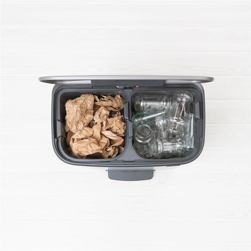 Brabantia - Kosz na śmieci pedałowy Bo 2x30L platynowy