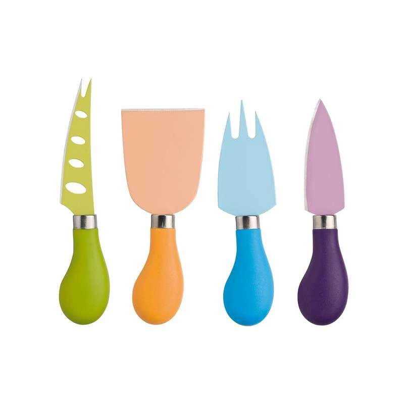Zassenhaus - zestaw 4 kolorowych sztućców do sera Easycut