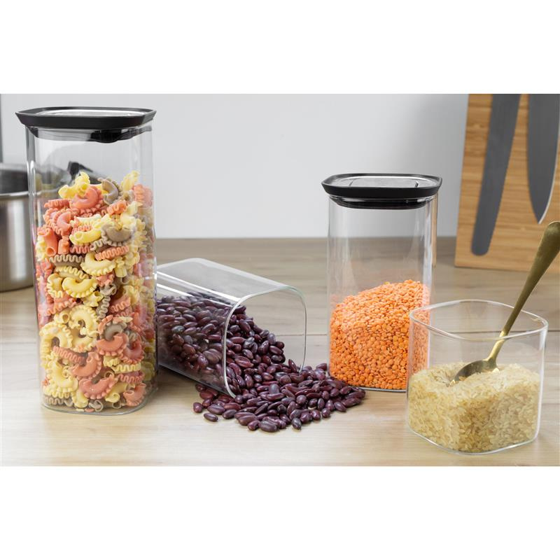 Lurch - pojemnik kuchenny, szkło borokrzemowe/stal nierdzewna, 1,1 l, 11 x 11 x 16 cm