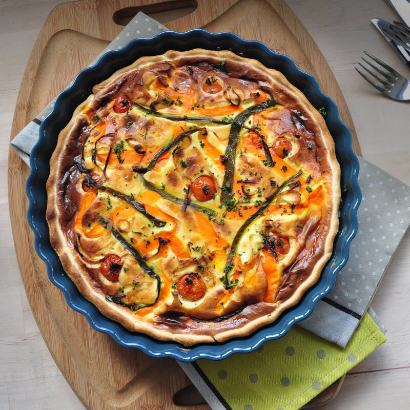 Emile Henry - Głębokie naczynie do tarty - 28 CM - morski