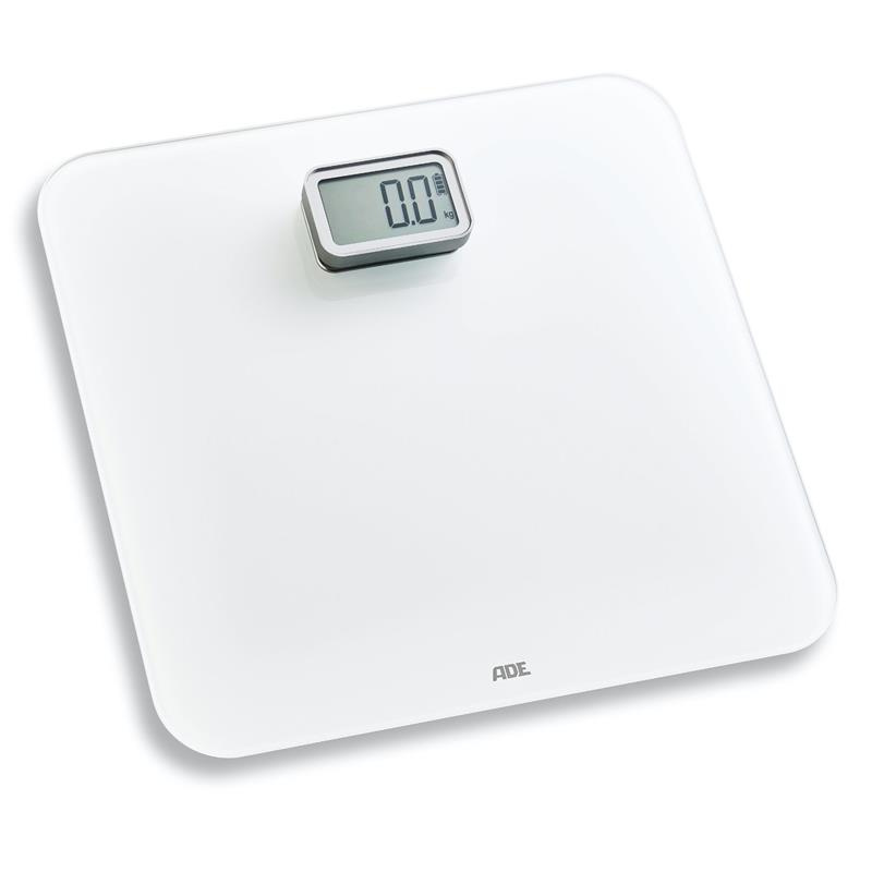 ADE - waga łazienkowa na dynamo, do 150 kg, 30 x 30 cm, biała Kira