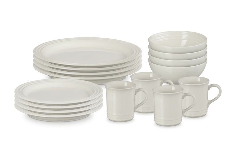 Le Creuset - Zestaw 16 częściowy zastawy stołowej kolor kremowy