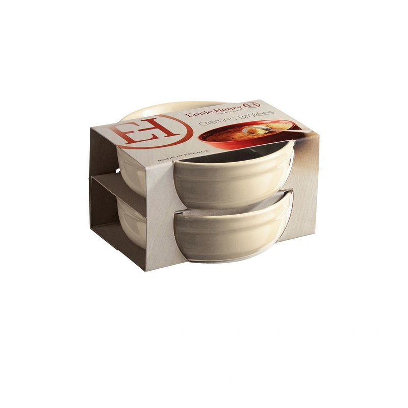 Emile Henry - Zestaw dwóch miseczek creme brulee - kremowy