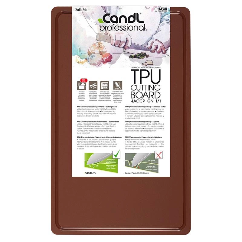 CandL - Duża mata kuchenna do krojenia 53x32,5 brązowa