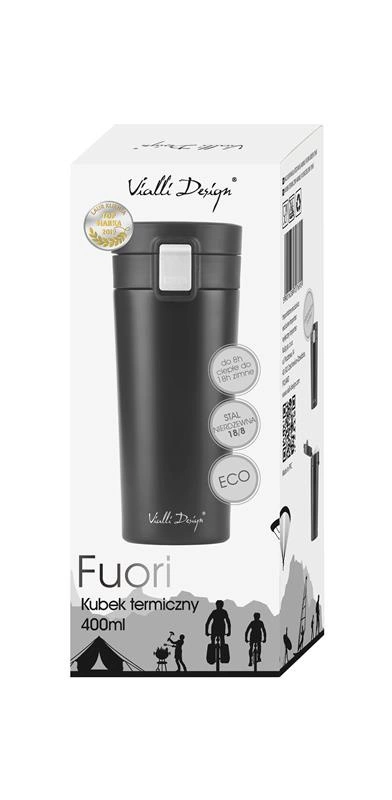 Vialli Design - Kubek termiczny 400ml FUORI grafitowy