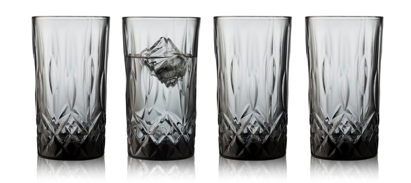 Lyngby Glas - Szklanki do koktajli Sorrento 380 ml 4 sztuki szare
