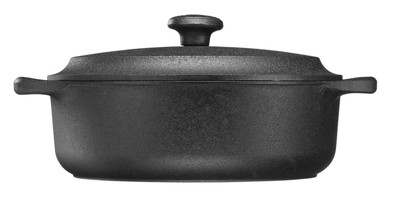 Skeppshult - Garnek żeliwny okrągły z pokrywką - 3 ltr, czarny