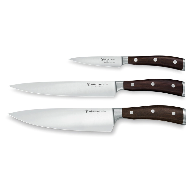 Wusthof - Zestaw IKON- Nóż szefa 20 cm , kuchenny 20 cm i do warzyw