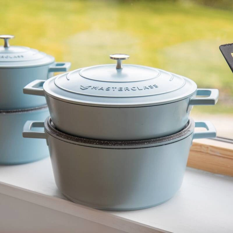 MasterClass - garnek z pokrywką 4L błękitny