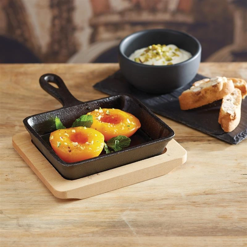 Kitchen Craft - Patelnia żeliwna prostokątna mini z deską do serwowania