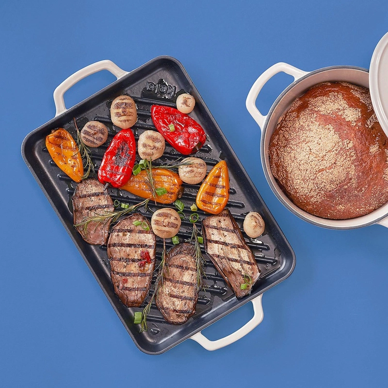 Kela - Płyta żeliwna do grillowania jasnoszaraCalido