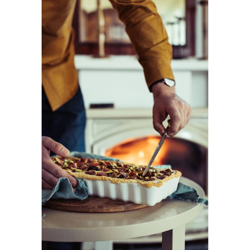 Emile Henry - Prostokątne naczynie do tarty- 36x15x5cm - kremowy